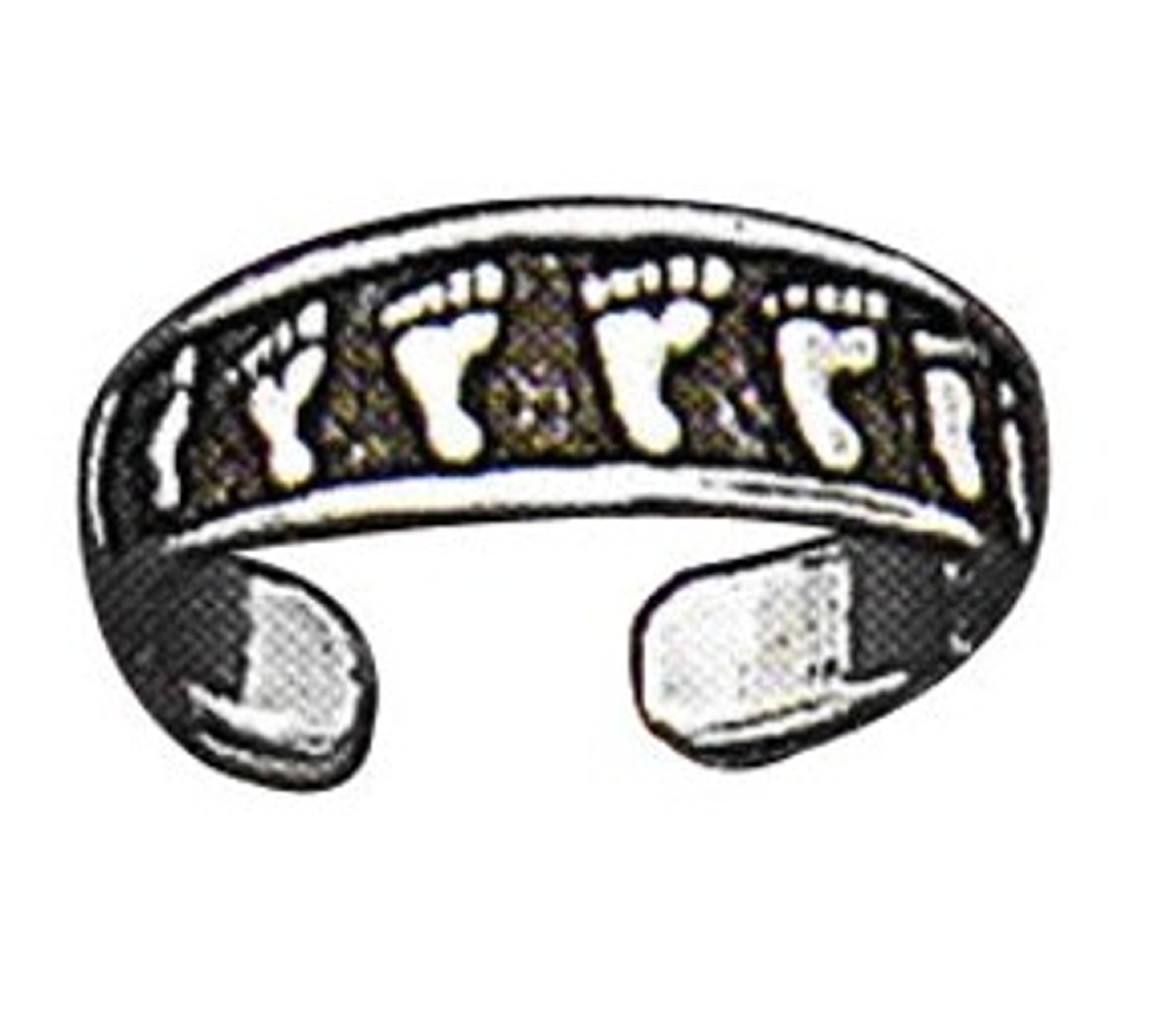 Adjustable Barefoot At The Beach Foot Prints Toe Ring Adjustable Barefoot At The Beach Foot Prints Toe Ring