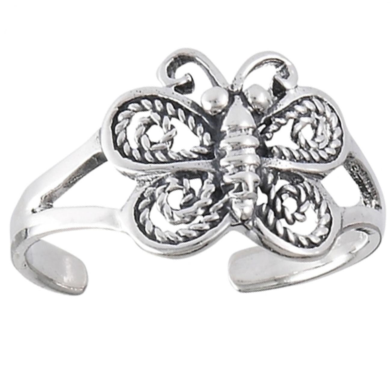 Adjustable Filigree Butterfly Toe Ring Adjustable Filigree Butterfly Toe Ring