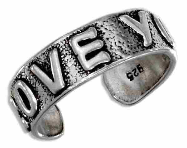 Adjustable LOVE YOU Word Message Toe Ring Adjustable LOVE YOU Word Message Toe Ring