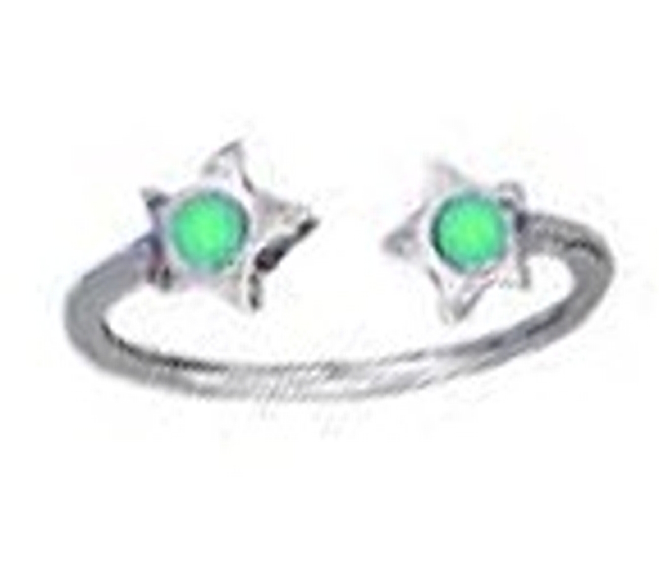 Green Crystal Star Ends Bypass Wrap Toe Ring Green Crystal Star Ends Bypass Wrap Toe Ring