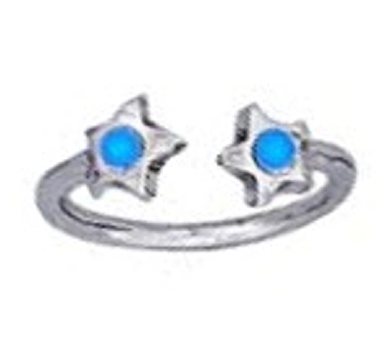 Light Blue Crystal Star Ends Bypass Wrap Toe Ring Light Blue Crystal Star Ends Bypass Wrap Toe Ring