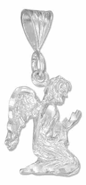 Diamond Cut Kneeling Praying Angel Pendant Diamond Cut Kneeling Praying Angel Pendant