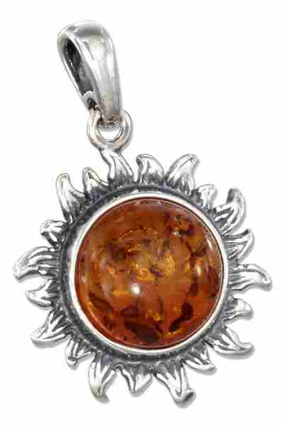 Honey Cognac Amber Sun Pendant Honey Cognac Amber Sun Pendant