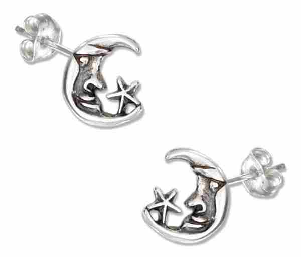 Crescent Moon Star Post Earrings Crescent Moon Star Post Earrings