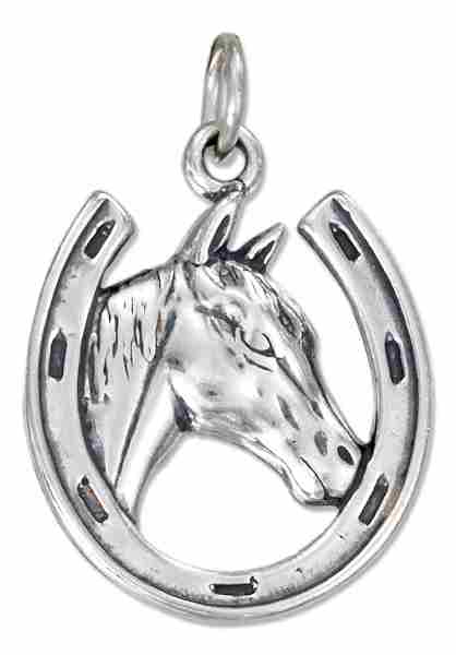 Thoroughbred Horsehead Horseshoe Good Luck Charm Thoroughbred Horsehead Horseshoe Good Luck Charm