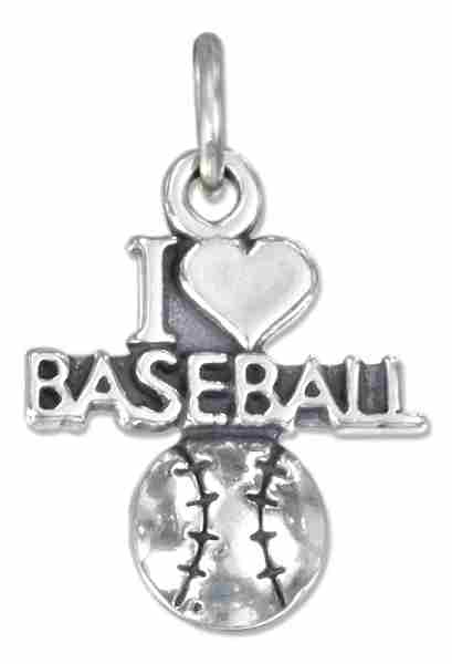 "I LOVE BASEBALL" Baseball Charm "I LOVE BASEBALL" Baseball Charm