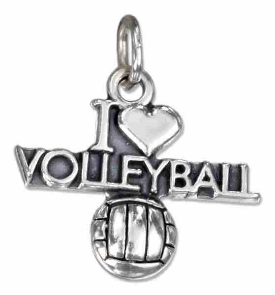 "I Love Volleyball" Volleyball Charm "I Love Volleyball" Volleyball Charm