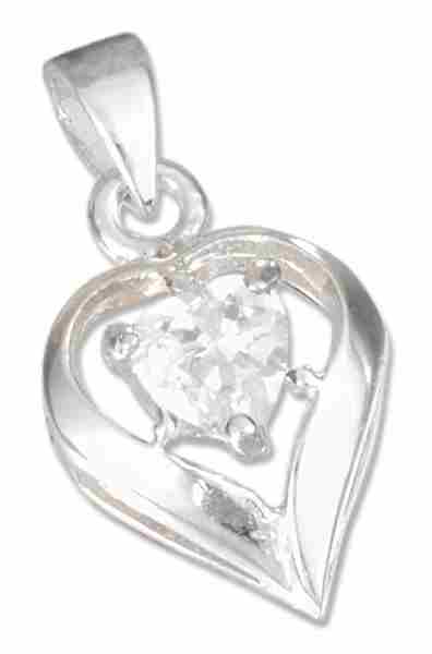 April Birthstone Heart Pendant - Click Image to Close