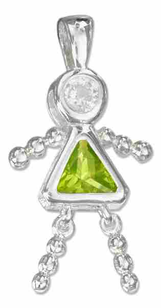 August Birthstone Brat Child Baby Girl Charm Pendant - Click Image to Close