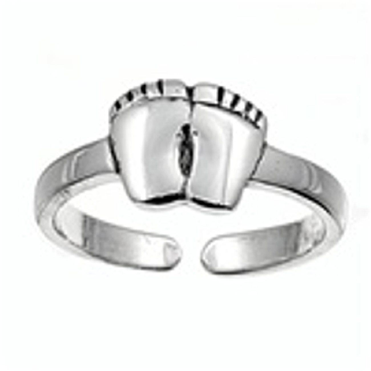 Bare Feet Foot Prints Adjustable Toe Ring Bare Feet Foot Prints Adjustable Toe Ring