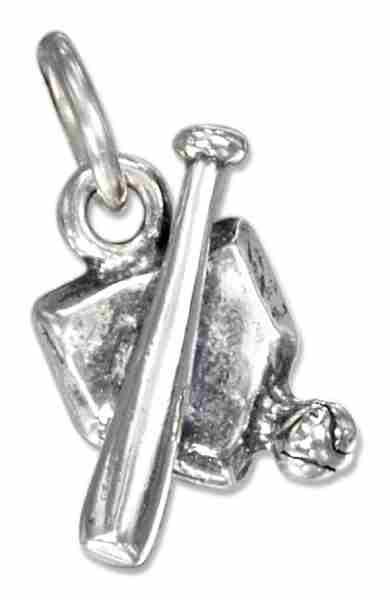 3D Baseball Bat Ball Homeplate Charm 3D Baseball Bat Ball Homeplate Charm