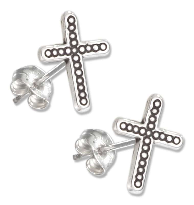 Beaded Christian Religious Cross Post Earrings Beaded Christian Religious Cross Post Earrings