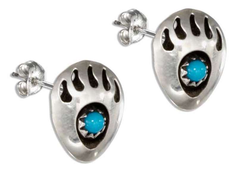 Turquoise Bear Claw Post Earrings Turquoise Bear Claw Post Earrings