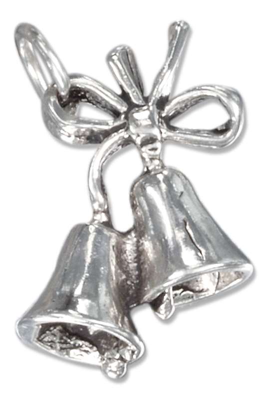 3D Christmas Or Wedding Bells Charm With Bow 3D Christmas Or Wedding Bells Charm With Bow