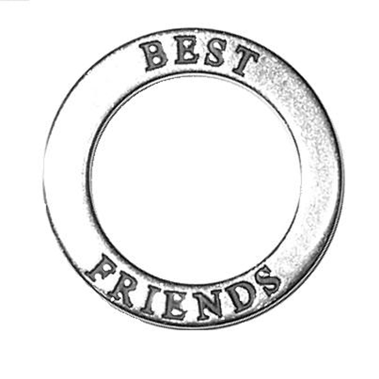 Two Sided BEST FRIENDS Circle Shaped Affirmation Slide Pendant Two Sided BEST FRIENDS Circle Shaped Affirmation Slide Pendant