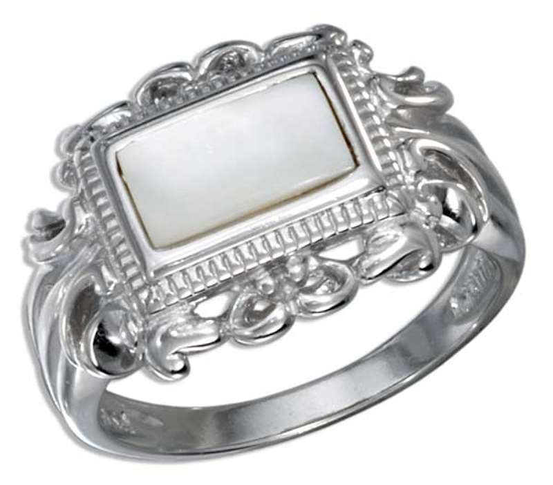Mother Of Pearl Solitaire Ring Mother Of Pearl Solitaire Ring