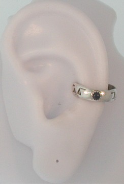 Nonpiercing Stamped (Varies) Black Onyx Stone Middle Ear Cuff Nonpiercing Stamped (Varies) Black Onyx Stone Middle Ear Cuff