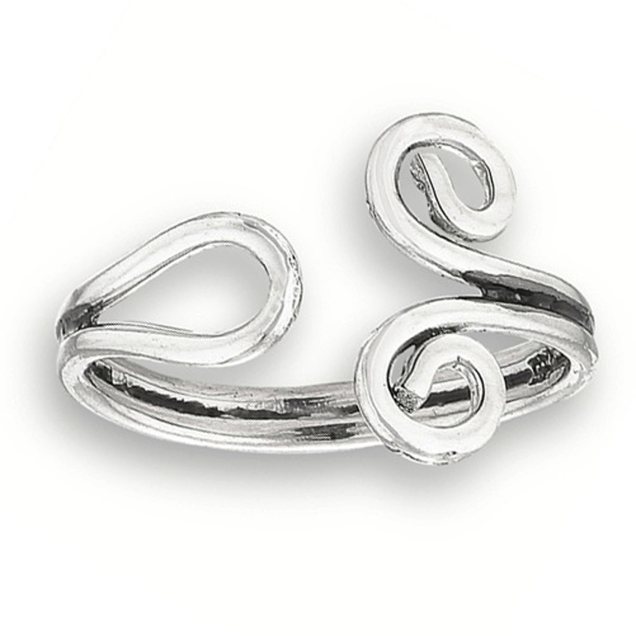 Bypass Wrap Curled Ends Adjustable Wire Toe Ring Bypass Wrap Curled Ends Adjustable Wire Toe Ring