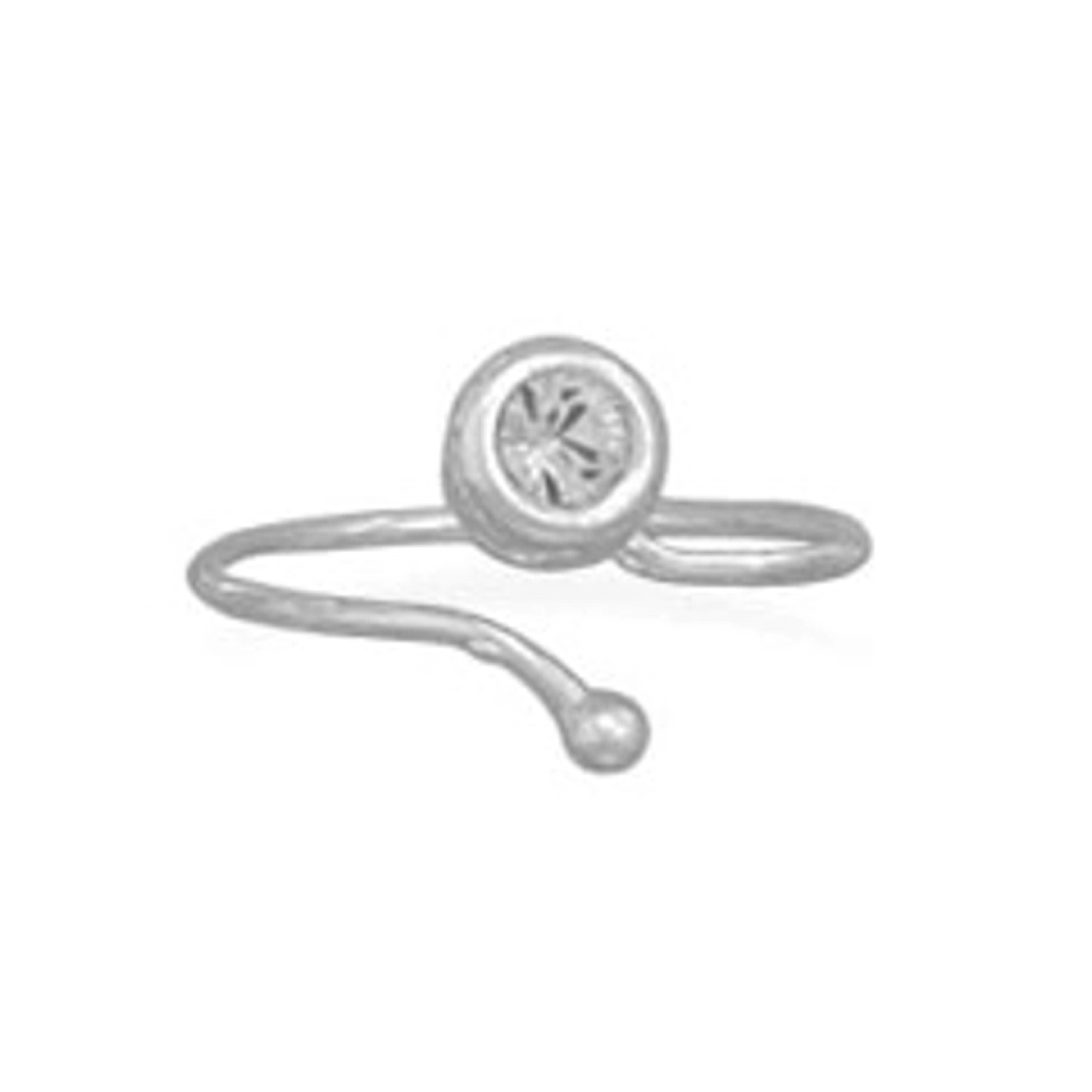 Bypass Wrap Dainty Wire Sparkly Cubic Zirconia Adjustable Toe Ring Bypass Wrap Dainty Wire Sparkly Cubic Zirconia Adjustable Toe Ring