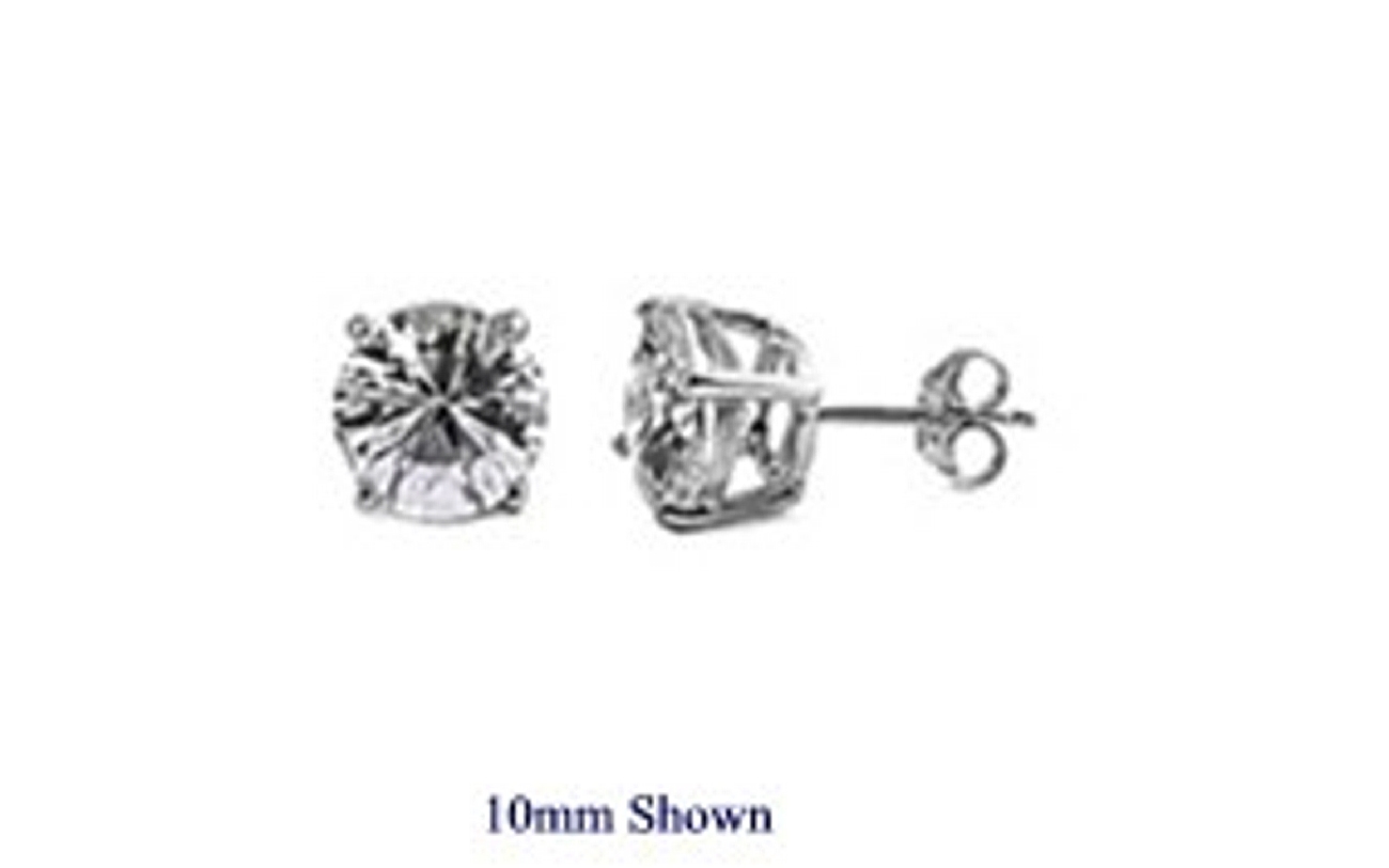 Mens 5mm Round Clear Cubic Zirconia Casting Prong Setting Earrings Mens 5mm Round Clear Cubic Zirconia Casting Prong Setting Earrings