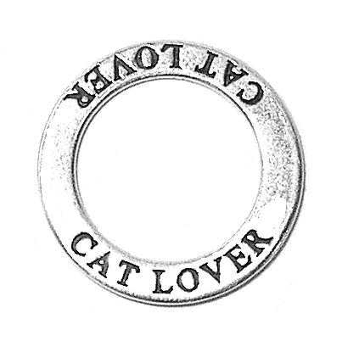 Two Sided CAT LOVER Circle Shaped Affirmation Slide Pendant Two Sided CAT LOVER Circle Shaped Affirmation Slide Pendant