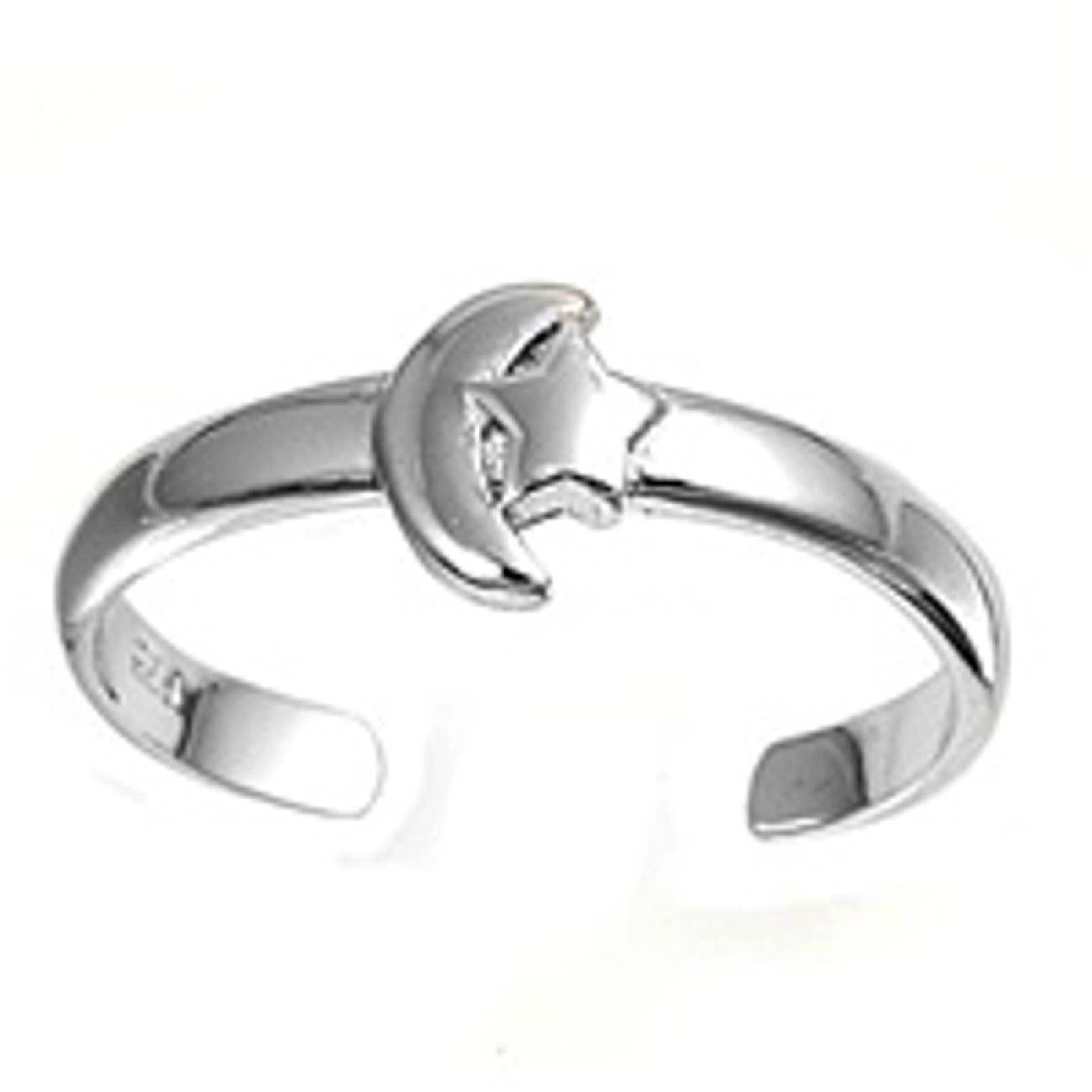 Celestial Plain Moon And Star Adjustable Toe Ring Celestial Plain Moon And Star Adjustable Toe Ring