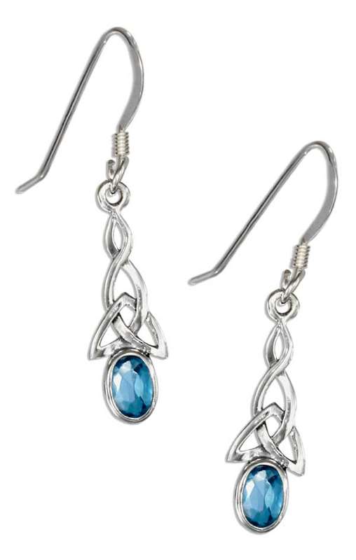 Celtic Imitation Blue Topaz Earrings Celtic Imitation Blue Topaz Earrings
