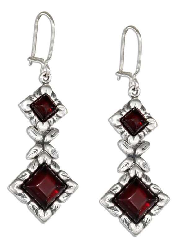 Cherry Red Amber Diamond Shape Stone Earrings Cherry Red Amber Diamond Shape Stone Earrings
