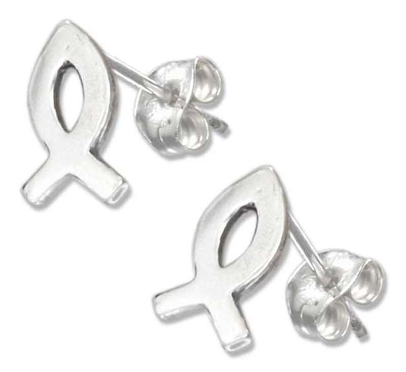 Small Christian Religious Fish Post Earrings Small Christian Religious Fish Post Earrings