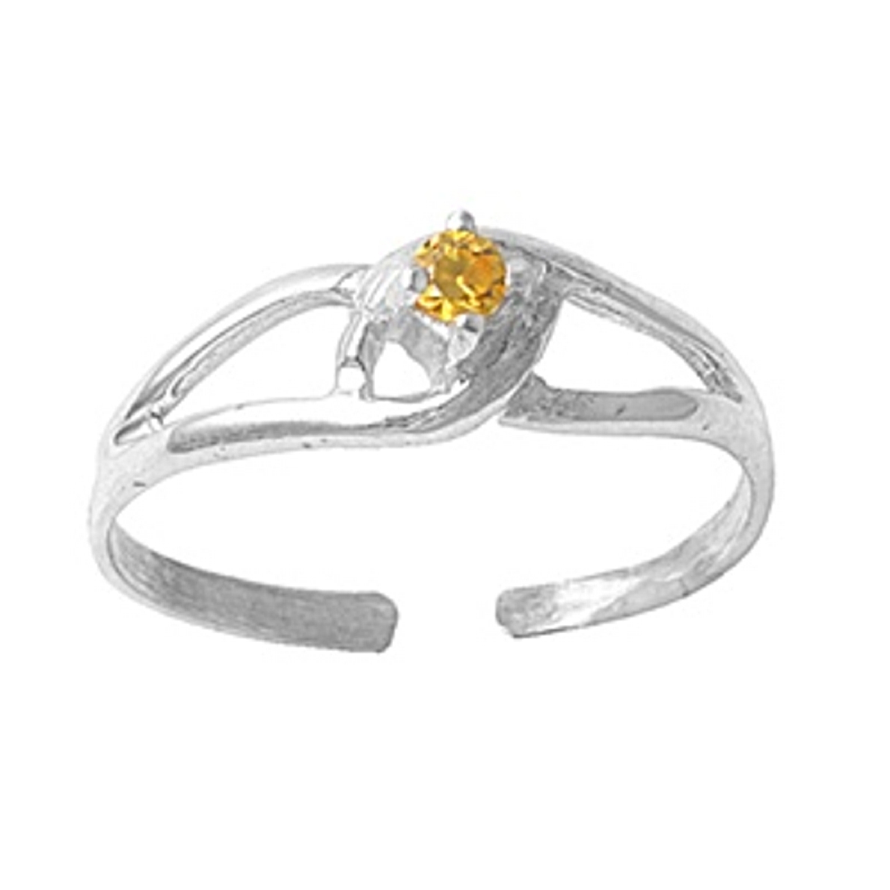 Yellow Citrine Cubic Zirconia Clutched Adjustable Toe Ring Yellow Citrine Cubic Zirconia Clutched Adjustable Toe Ring