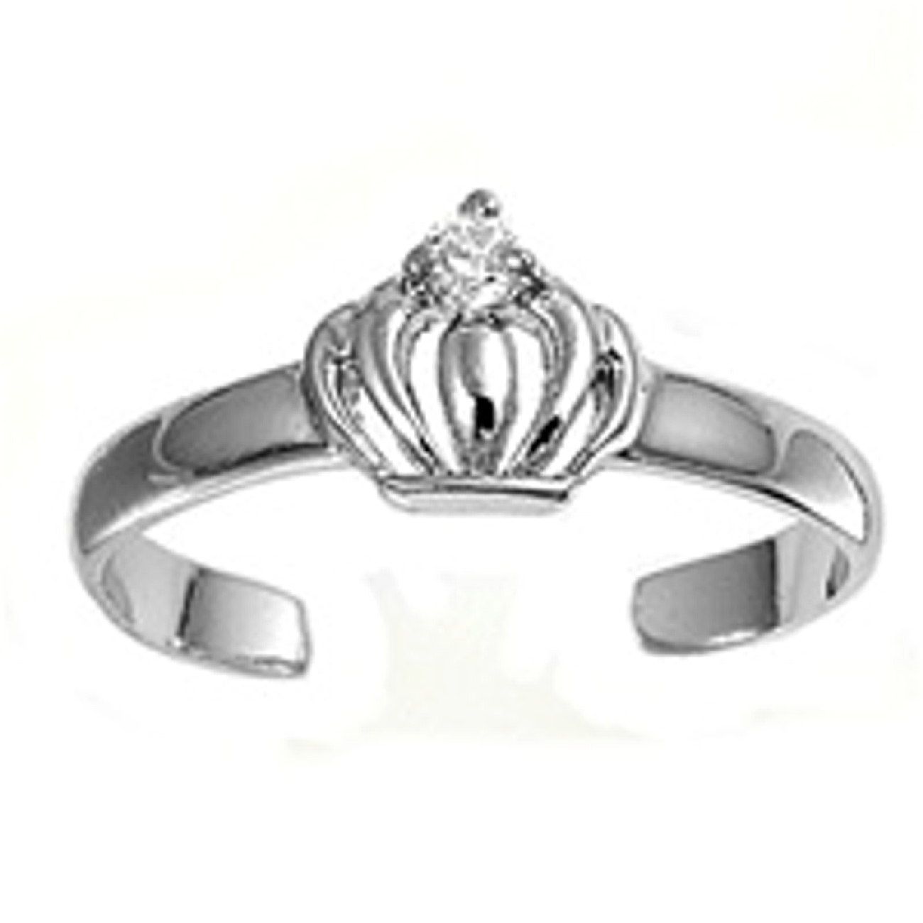 Crown With Clear Cubic Zirconia Adjustable Toe Ring Crown With Clear Cubic Zirconia Adjustable Toe Ring