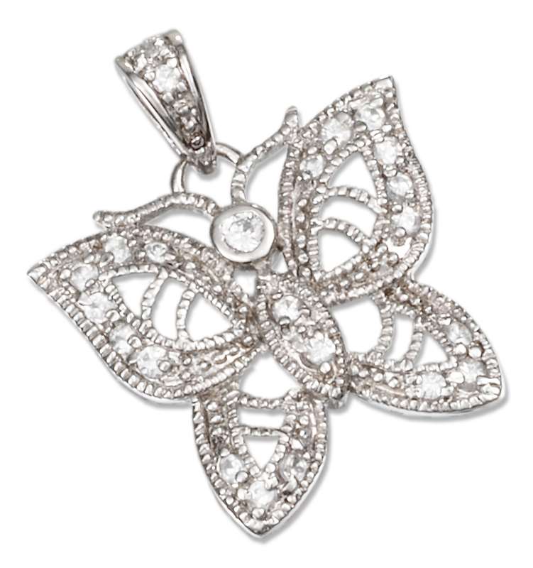 Cubic Zirconia Filigree Butterfly Pendant Cubic Zirconia Filigree Butterfly Pendant