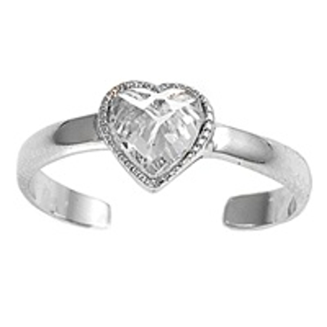 Cubic Zirconia Heart Adjustable Toe Ring Cubic Zirconia Heart Adjustable Toe Ring