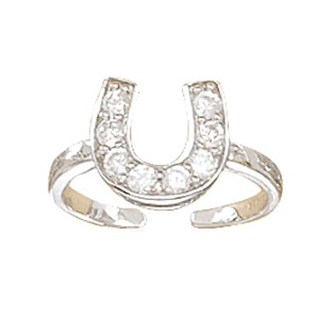 Cubic Zirconia Horseshoe Adjustable Toe Ring Cubic Zirconia Horseshoe Adjustable Toe Ring