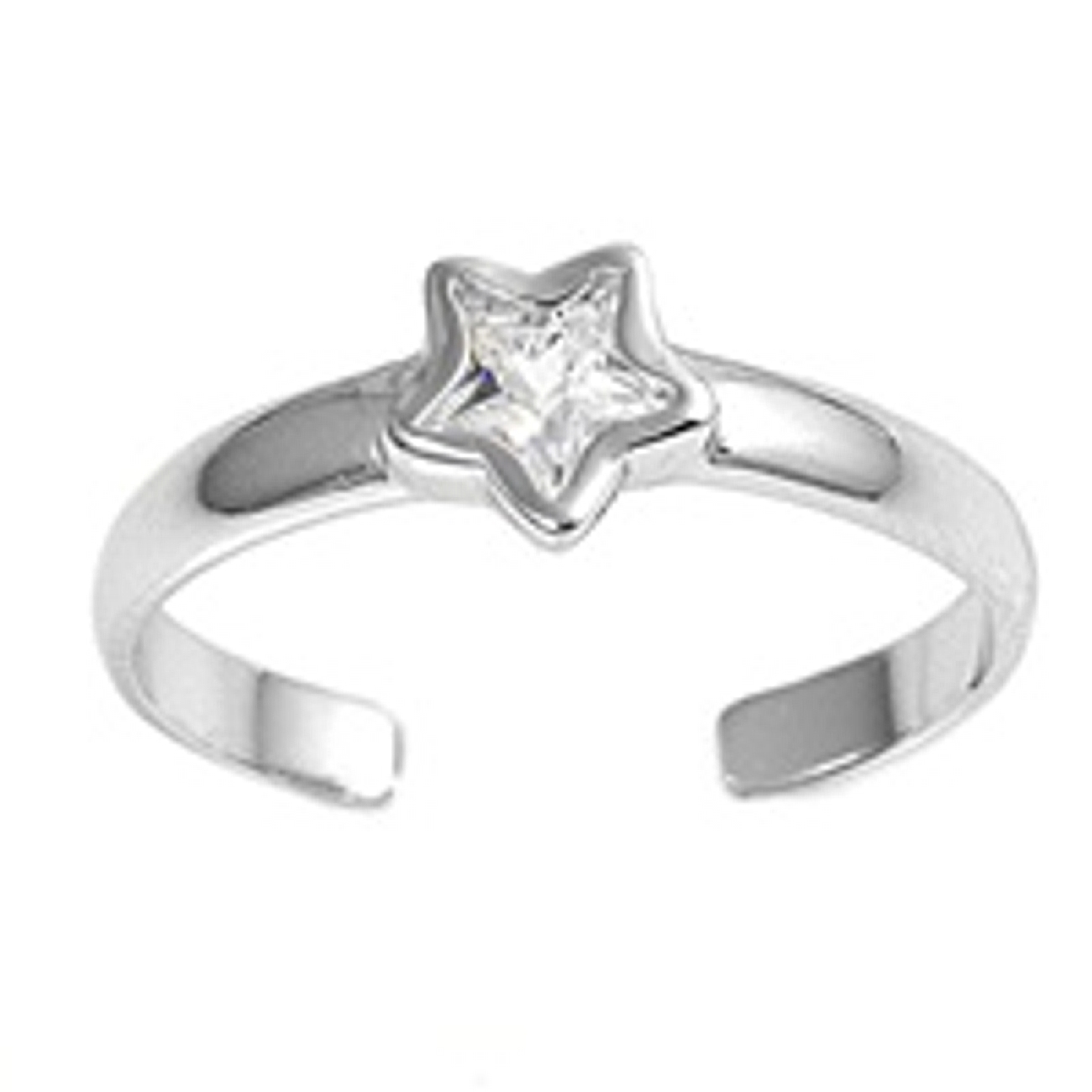 Cubic Zirconia Star Adjustable Toe Ring Cubic Zirconia Star Adjustable Toe Ring