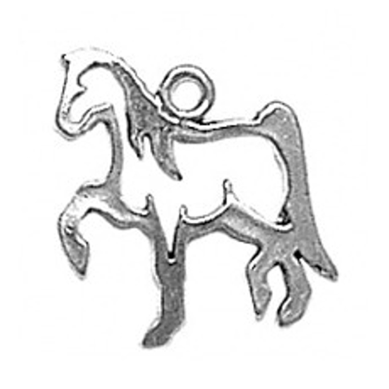 Small Cutout Silhoutte Pawing Horse Charm Small Cutout Silhoutte Pawing Horse Charm