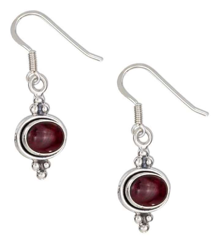 Beaded Garnet Dangle Earrings Beaded Garnet Dangle Earrings
