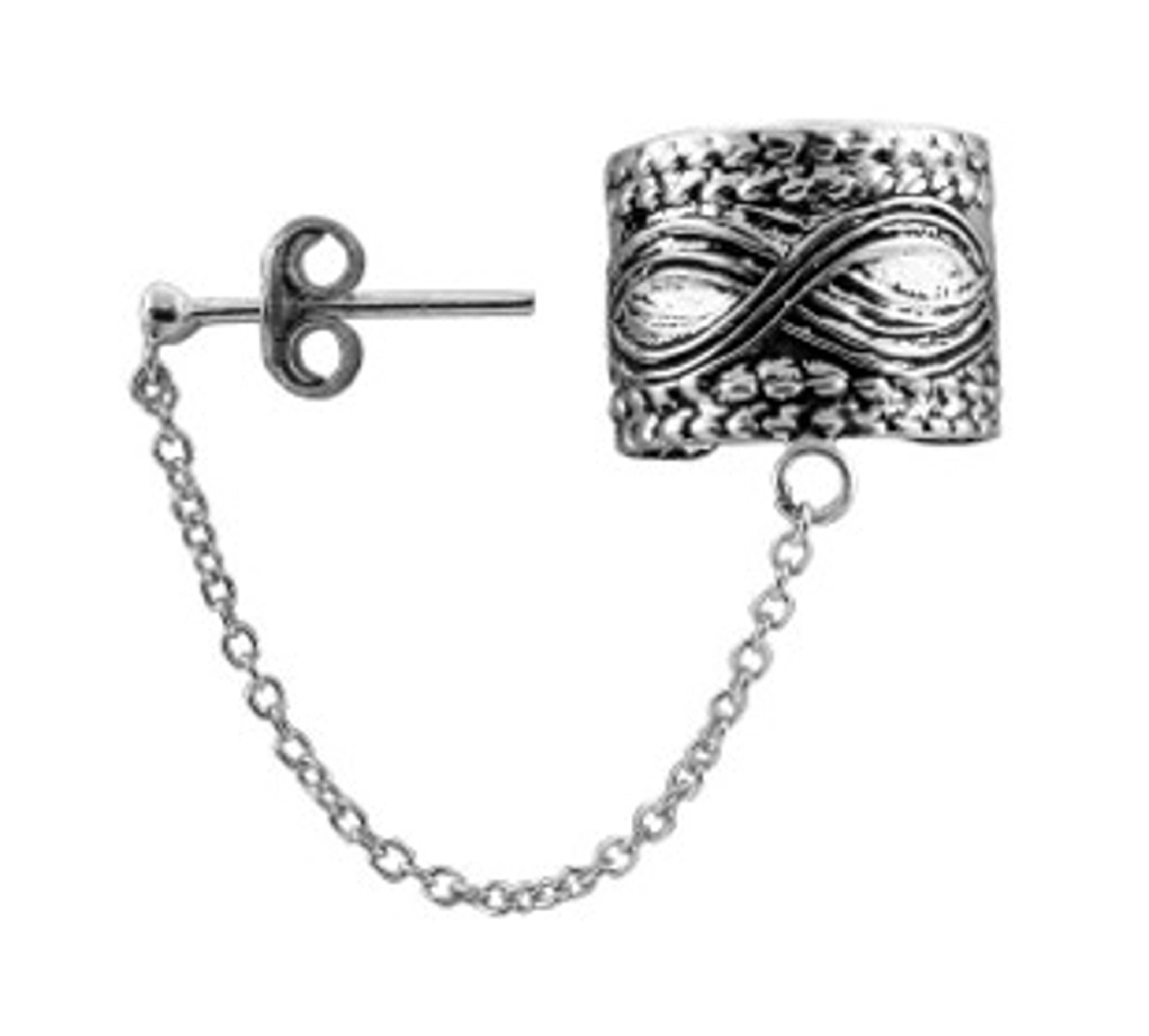 Detailed Coin Edge Rolling Waves Middle Ear Cuff Band Chain To Post Detailed Coin Edge Rolling Waves Middle Ear Cuff Band Chain To Post
