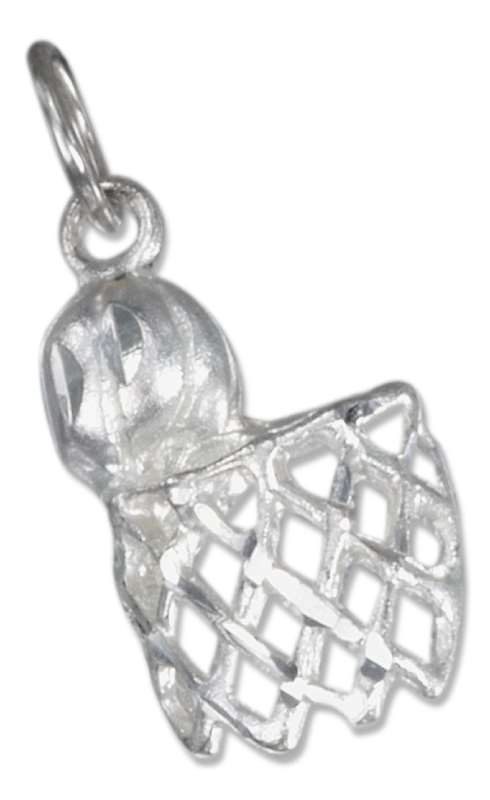 Basketball Going Into The Hoop Basket Charm Basketball Going Into The Hoop Basket Charm