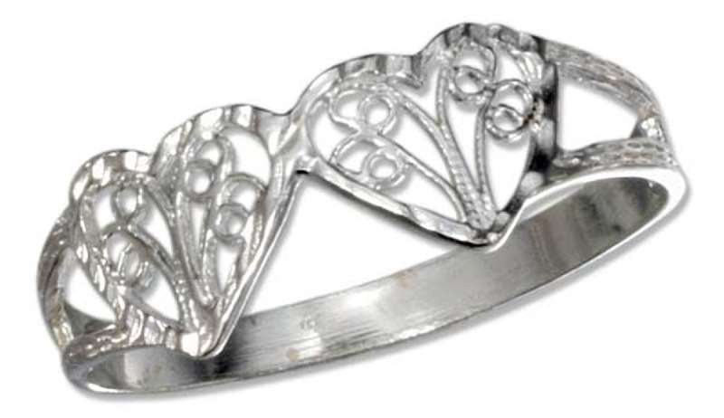 Filigree 2 Two Double Hearts In Love Ring Filigree 2 Two Double Hearts In Love Ring