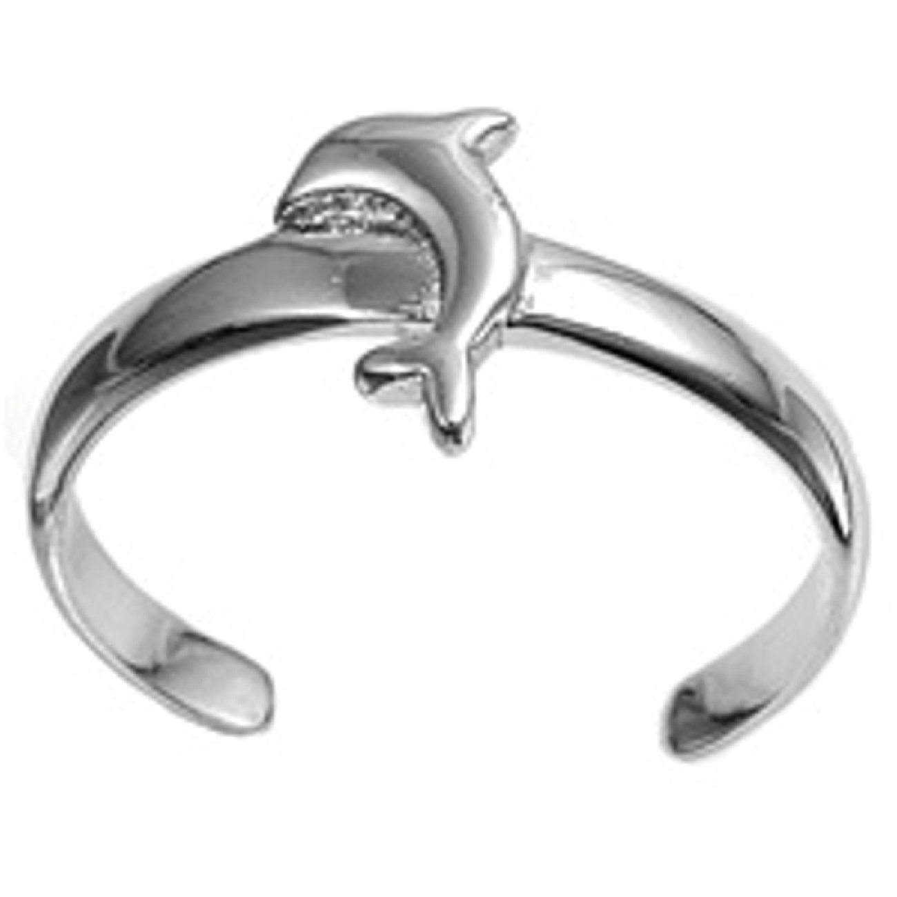 High Polished Dolphin Adjustable Toe Ring High Polished Dolphin Adjustable Toe Ring