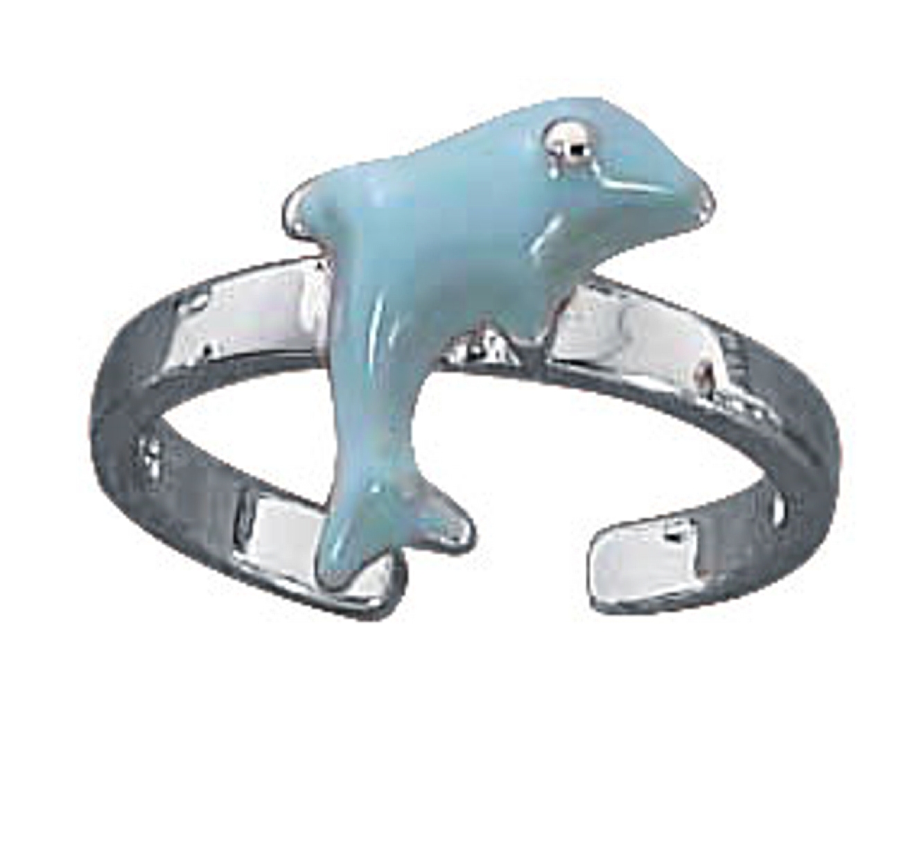 Enamel Light Blue Dolphin Toe Ring Enamel Light Blue Dolphin Toe Ring