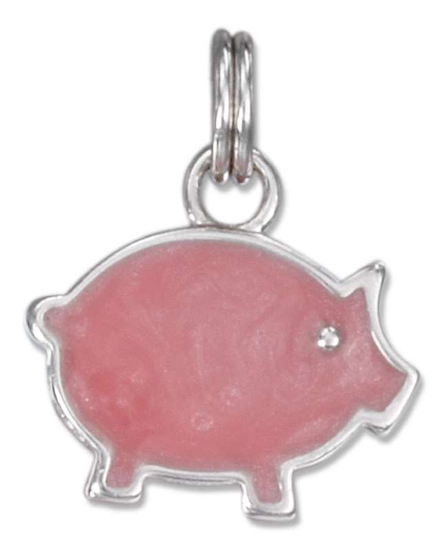 Pink Enameled Hog Or Pig Charm Pink Enameled Hog Or Pig Charm