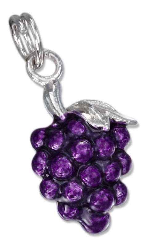 3D Enamel Purple Cluster Of Grapes Charm 3D Enamel Purple Cluster Of Grapes Charm