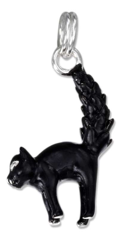 Enamel 3D Scared Black Cat Charm Enamel 3D Scared Black Cat Charm