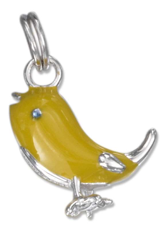 3D Small Yellow Enameled Song Bird Charm 3D Small Yellow Enameled Song Bird Charm