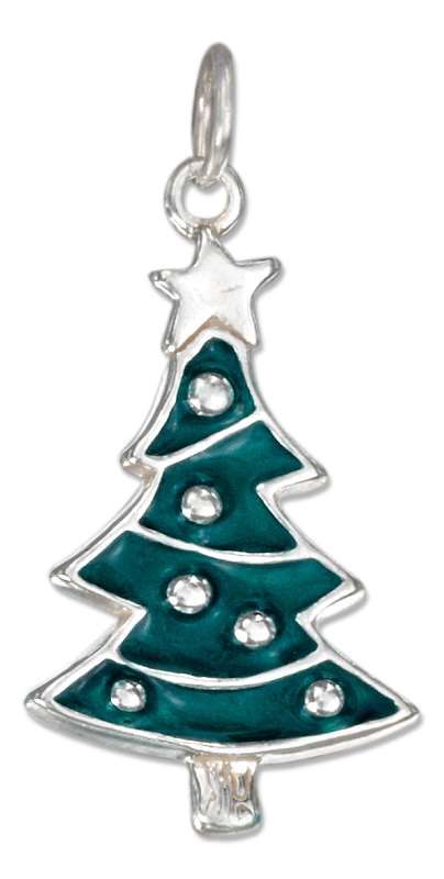 Enameled Christmas Tree Charm Enameled Christmas Tree Charm