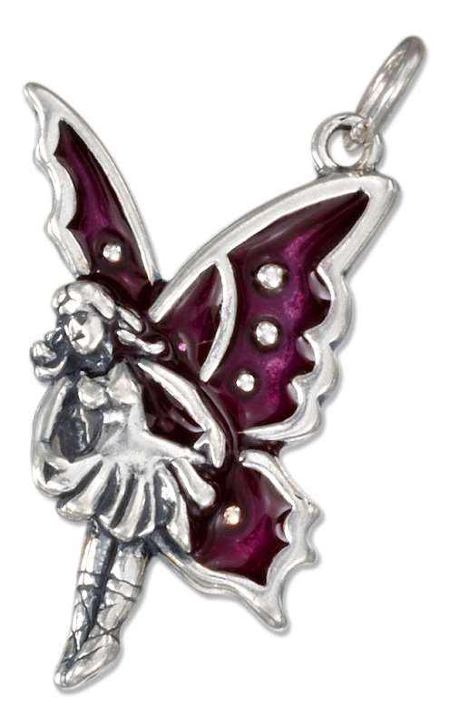 Purple Enameled Wings Ballerina Fairy Charm Purple Enameled Wings Ballerina Fairy Charm