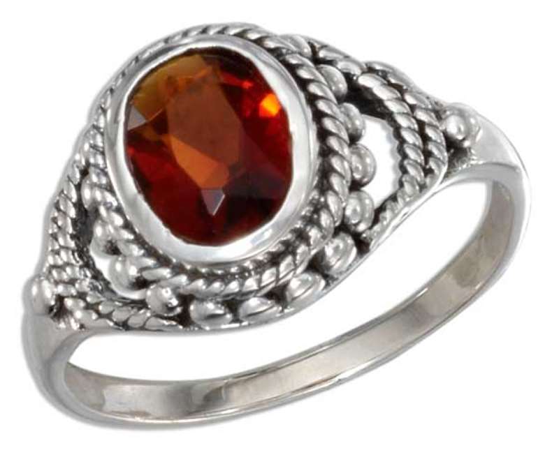 Sterling Silver Garnet Rings