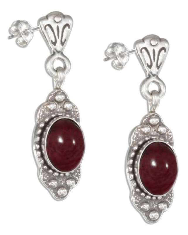 Garnet Post Dangle Earrings Garnet Post Dangle Earrings